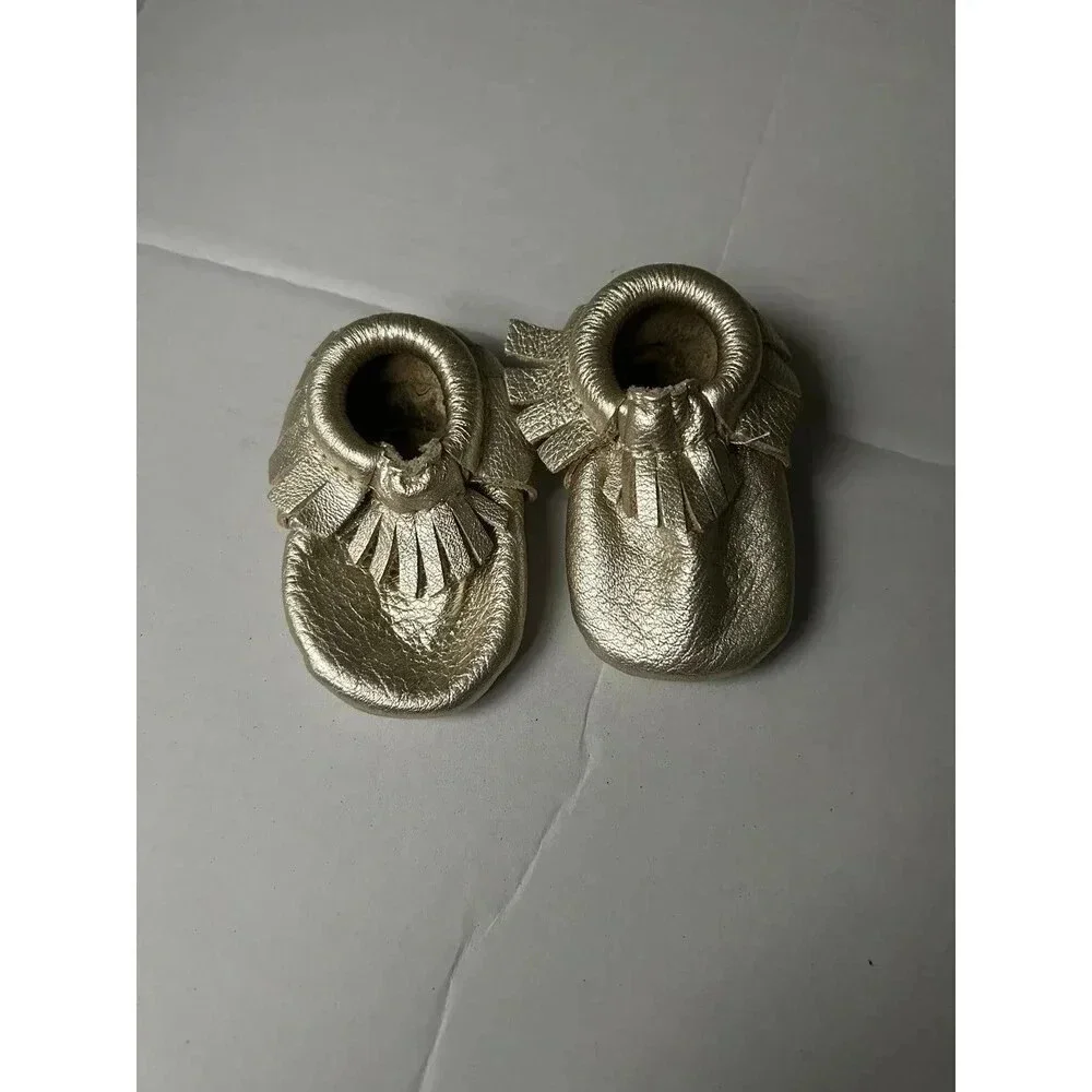 Freshly Picked Gold Moccasins Baby Shoes size 1